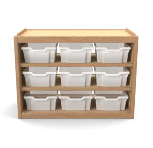 Nos rangements sont aussi pensés pour s’adapter aux autres éléments de mobilier pédagogique (coins jeux, ateliers, coin lecture) afin de créer un environnement cohérent, ludique et fonctionnel.