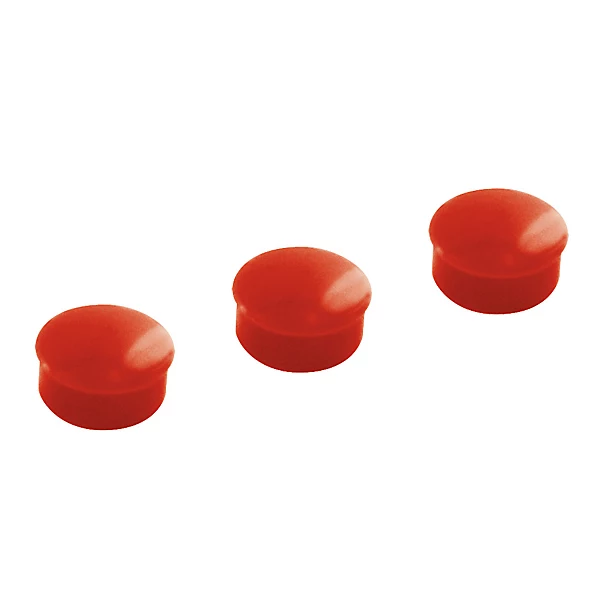 Aimants ronds rouges diamètre 15mm, 20 pièces