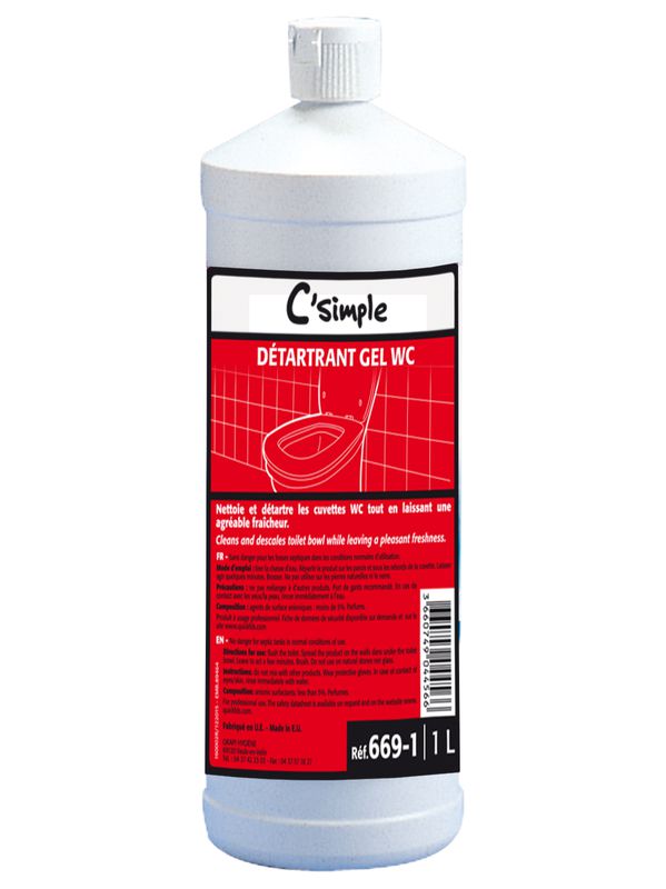 Gel détartrant nettoyant WC 1L
