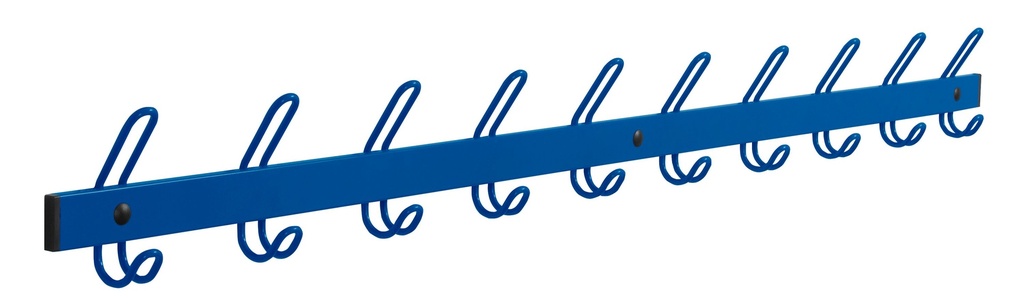 Patères murales bleues avec 10 portantspour espaces accueil et vestiaire