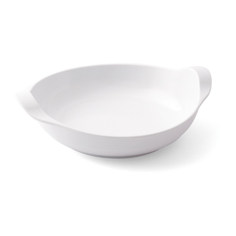 [1752] Assiette creuse ergonomique empilable en mélamine, lot de 12