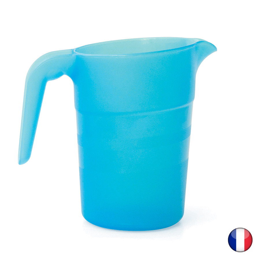 Pichet empilable 1,5L en polypropylène bleu - lot de 3