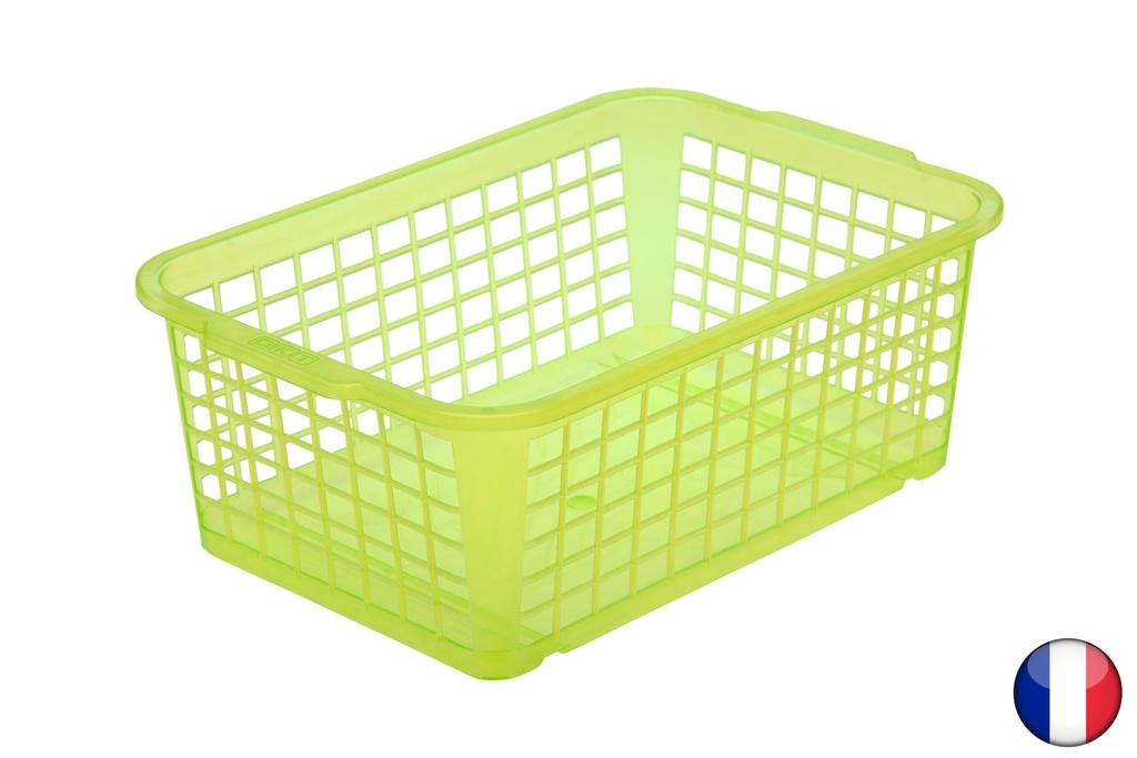 Panier translucide vert - Lot de 5