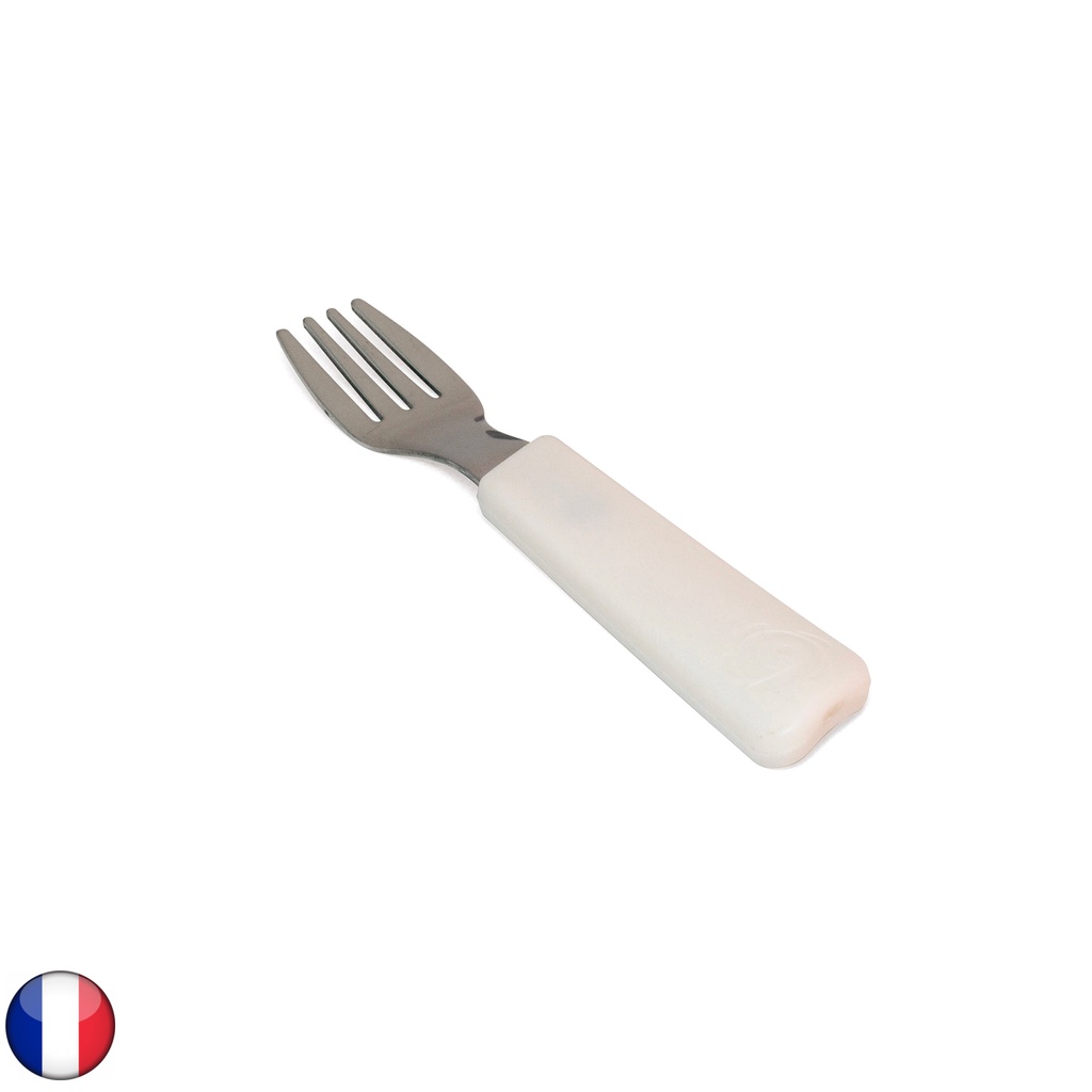 [834] Fourchette ergonomique en inox pour enfants avec manche biosourcé - lot de 12