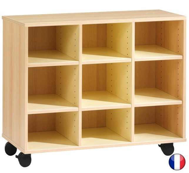 [1959] Meuble de rangement en mélamine avec 9 casiers