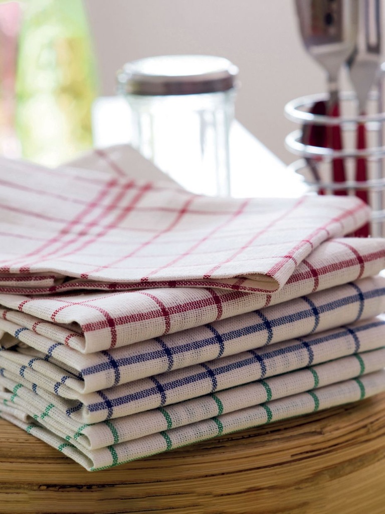 [2025] Torchon essuie-verres en coton, lot de 6, coloris assortis