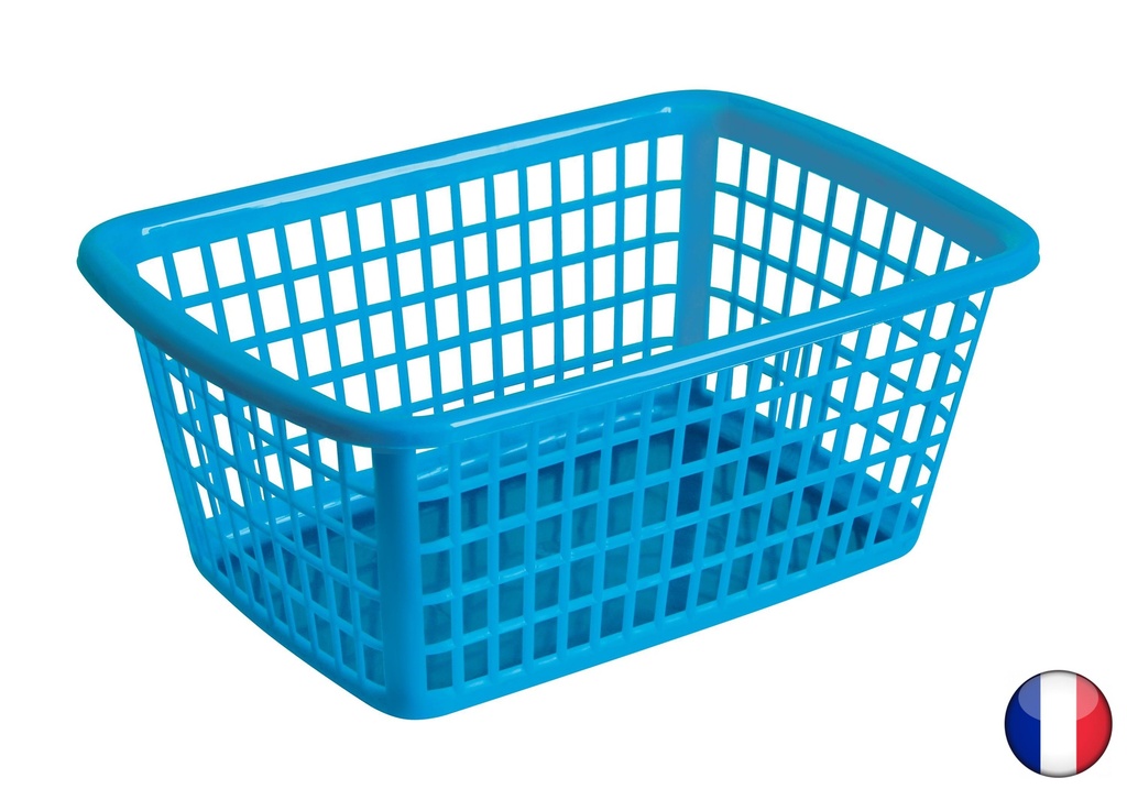 Corbeille petit format bleu translucide, lot de 2