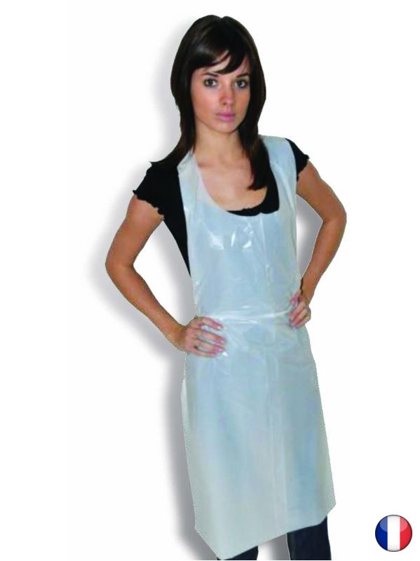 Tablier gaufré blanc 120x70cm 30µ, x100