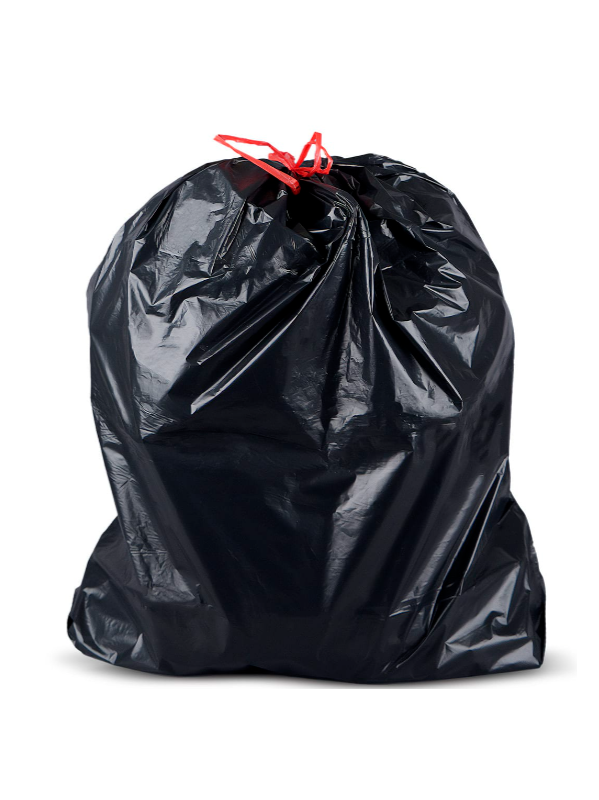 Sac poubelle recyclé 50L avec lien de fermeture, pack économique - lot de 5 rouleaux (250 sacs)