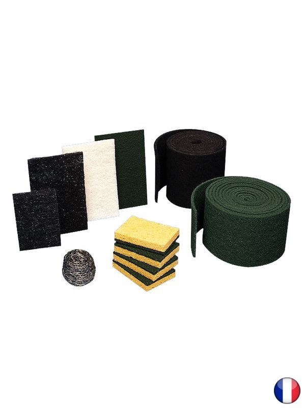 Tampon récurant vert sur éponge, lot de 10 unités