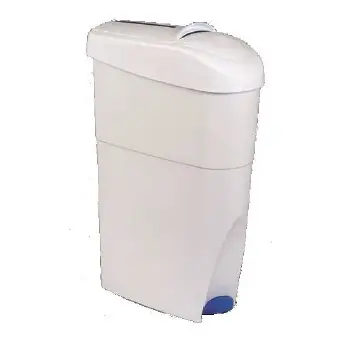 [2110] Poubelle hygiénique à pédale blanc 15L pour espaces professionnels