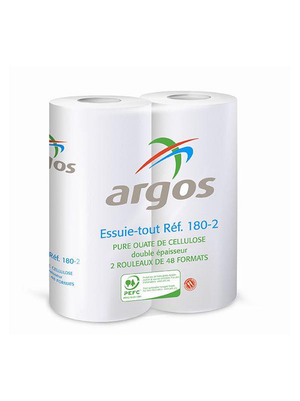 Essuie-tout 2 plis blanc 48 formats, lot de 2