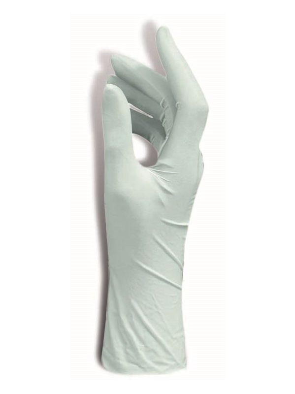 [2228] Gants en latex bleu non poudrés taille L avec manchette 24cm (boîte de 100)