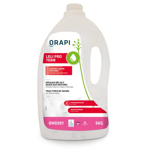 [1200] Lessive liquide écologique LELIPRO’TERR 5L – Efficacité professionnelle et respect des textiles en crèche