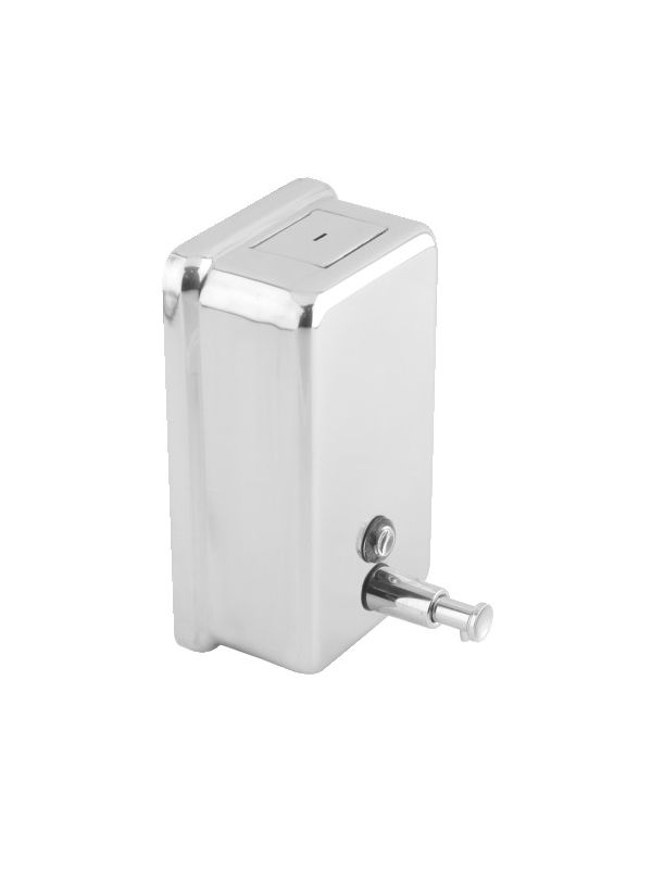 Distributeur de savon ou gel hydroalcoolique en inox brossé pour usage professionnel