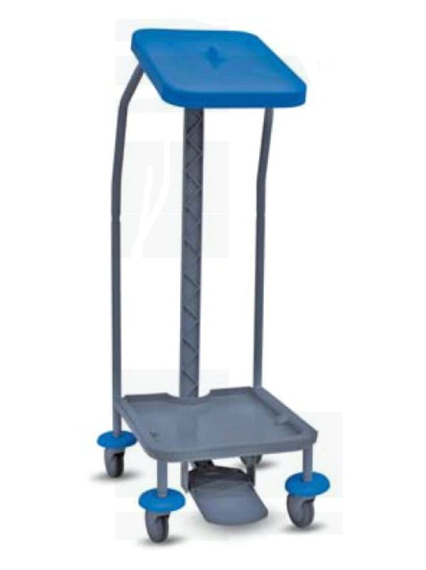 Chariot à linge sur roulettes 70L avec couvercle et pédale