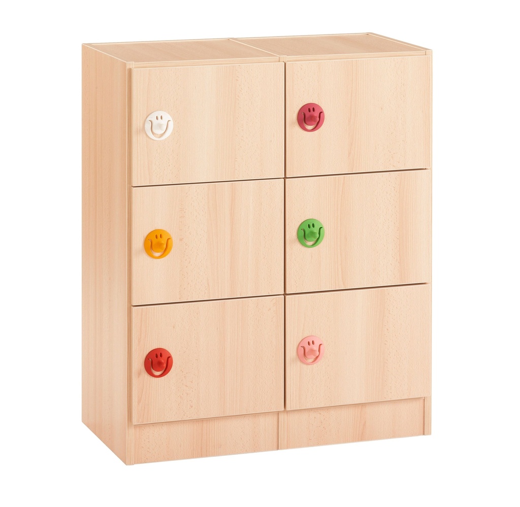 Meuble de rangement à 6 cases avec portes, 2 colonnes, 781x422x1130mm