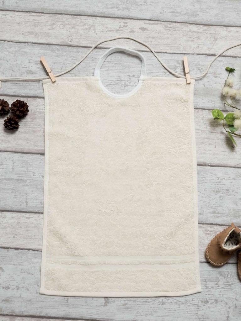 Bavoir en coton bio avec encolure élastique 35x50cm, lot de 12