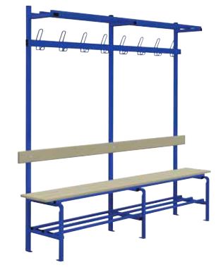 Vestiaire avec banc et 8 patères pour collectivités