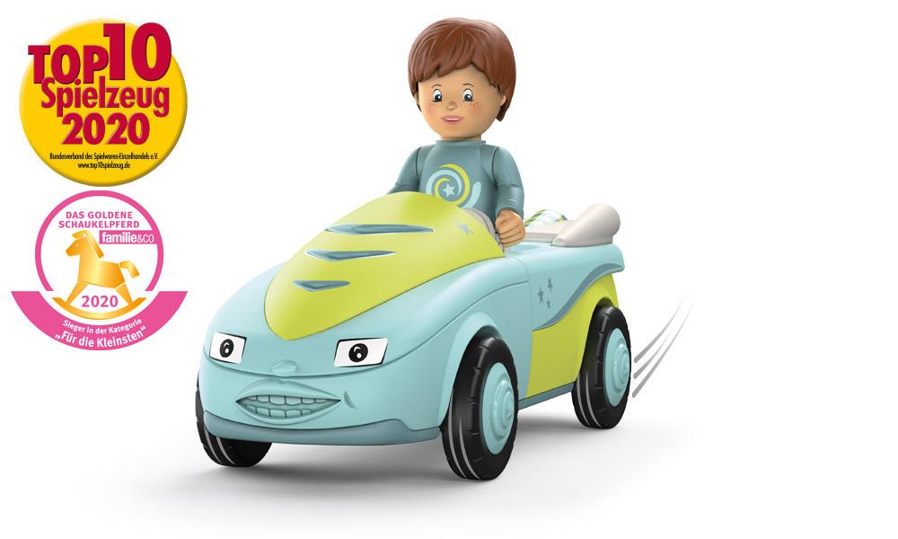 Véhicule à assembler en 2 parties pour enfants avec moteur à friction