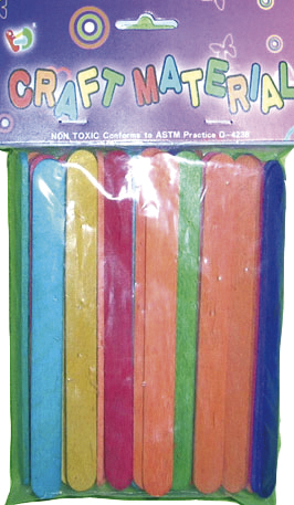 Bâtons de bricolage colorés petit format, lot de 5