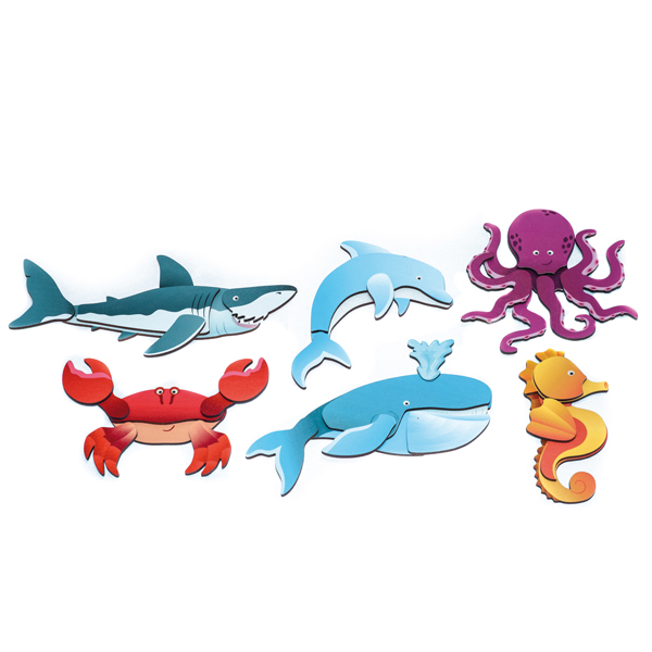 Set de 6 puzzles magnétiques animaux de la mer