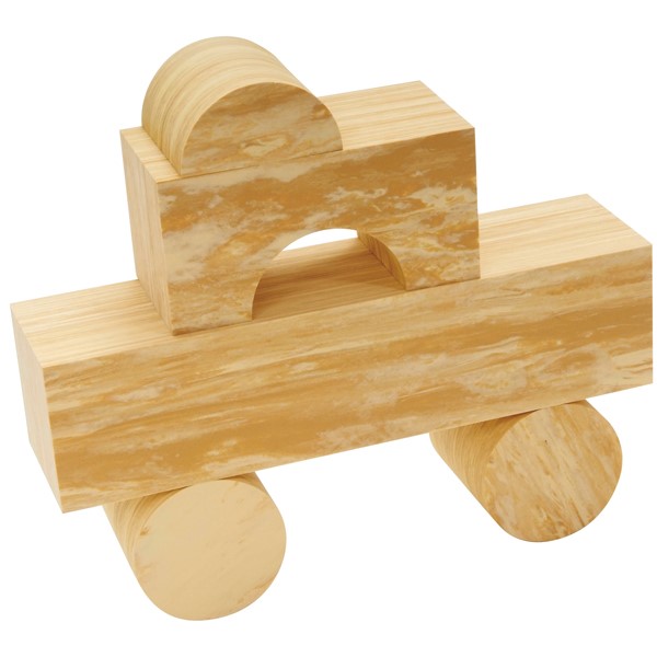 [3165] Jeu de construction imitation bois en mousse, 68 pièces