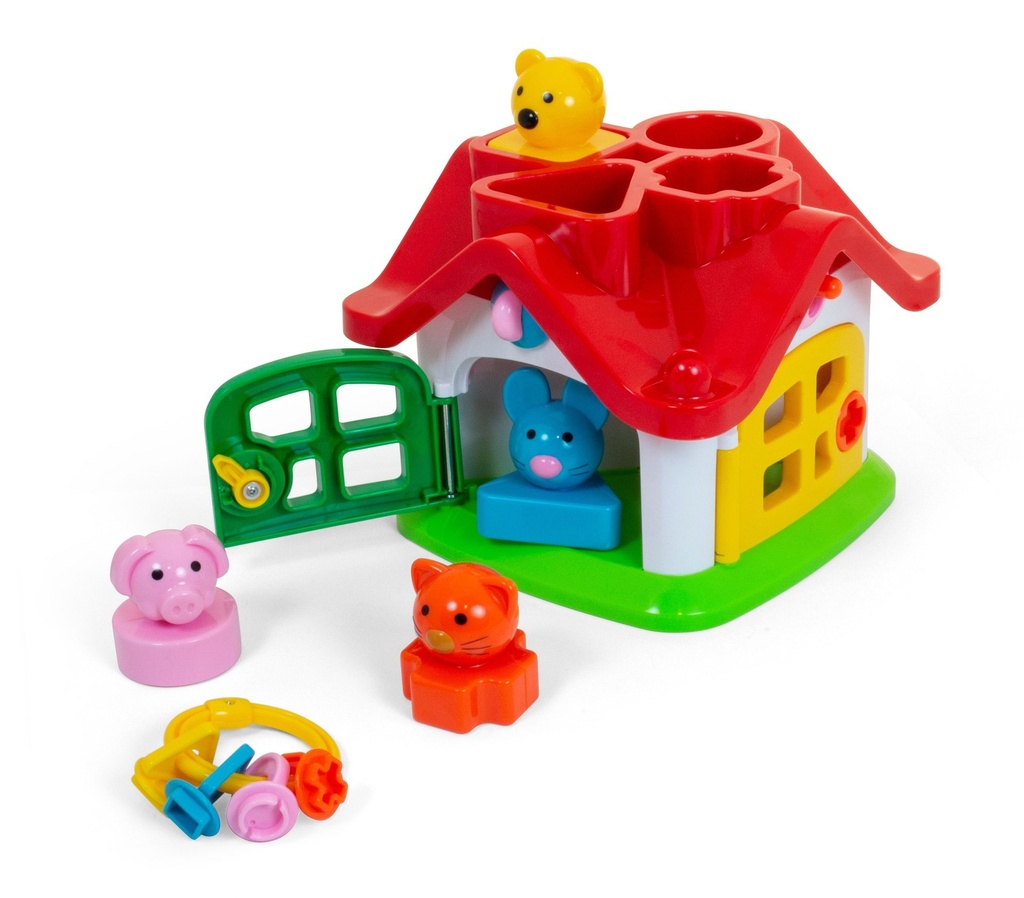 Maison de jeu d'encastrement pour la reconnaissance des formes et couleurs