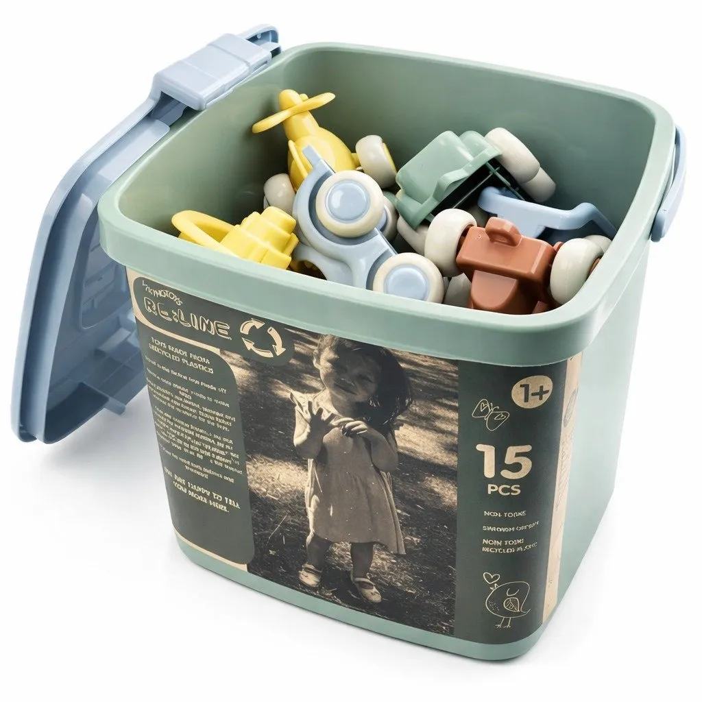 Ensemble de véhicules utilitaires pour enfants, lot de 15 pièces en plastique recyclé