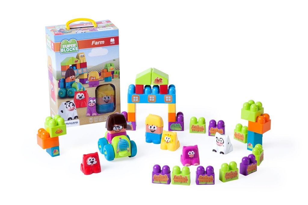 Maxi jeu de construction, la ferme, 38 pièces