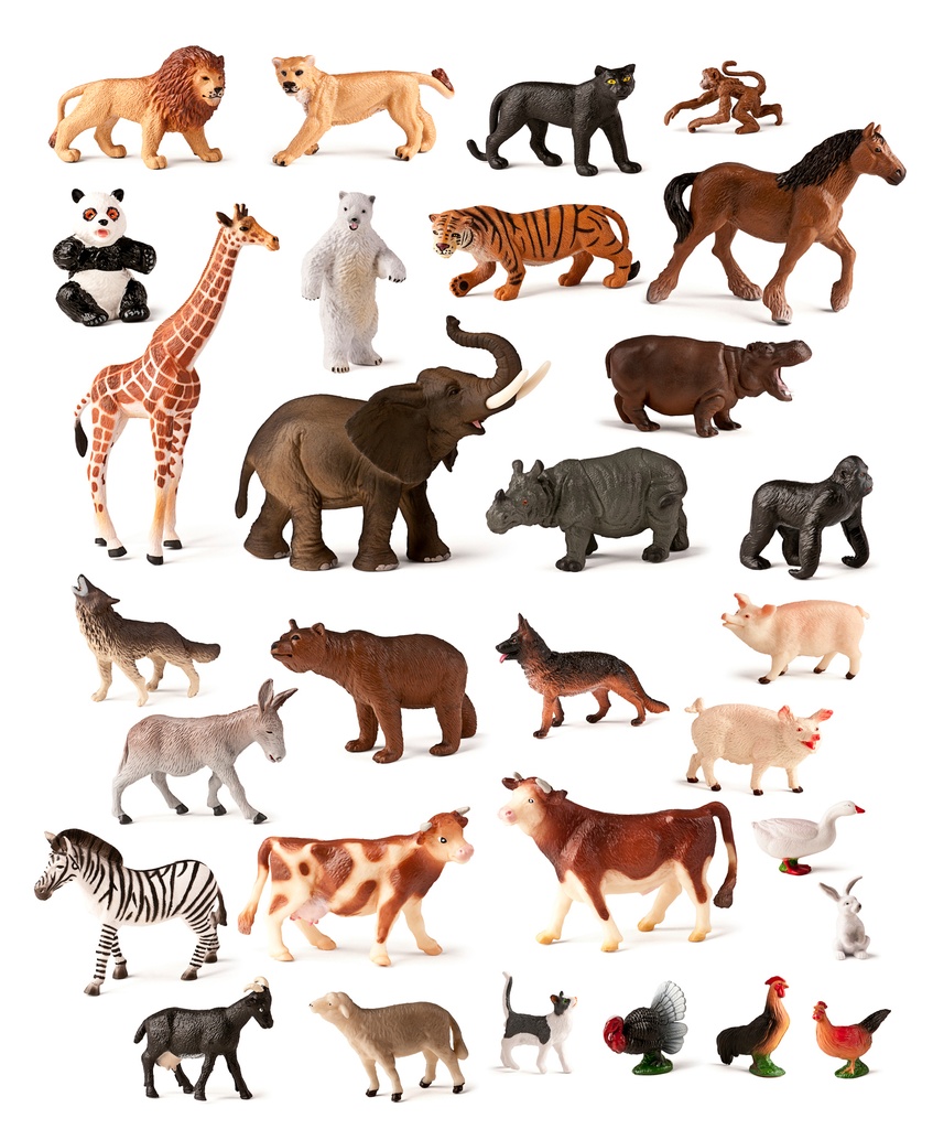Figurines éducatives d'animaux pour enfants - Lot de 30