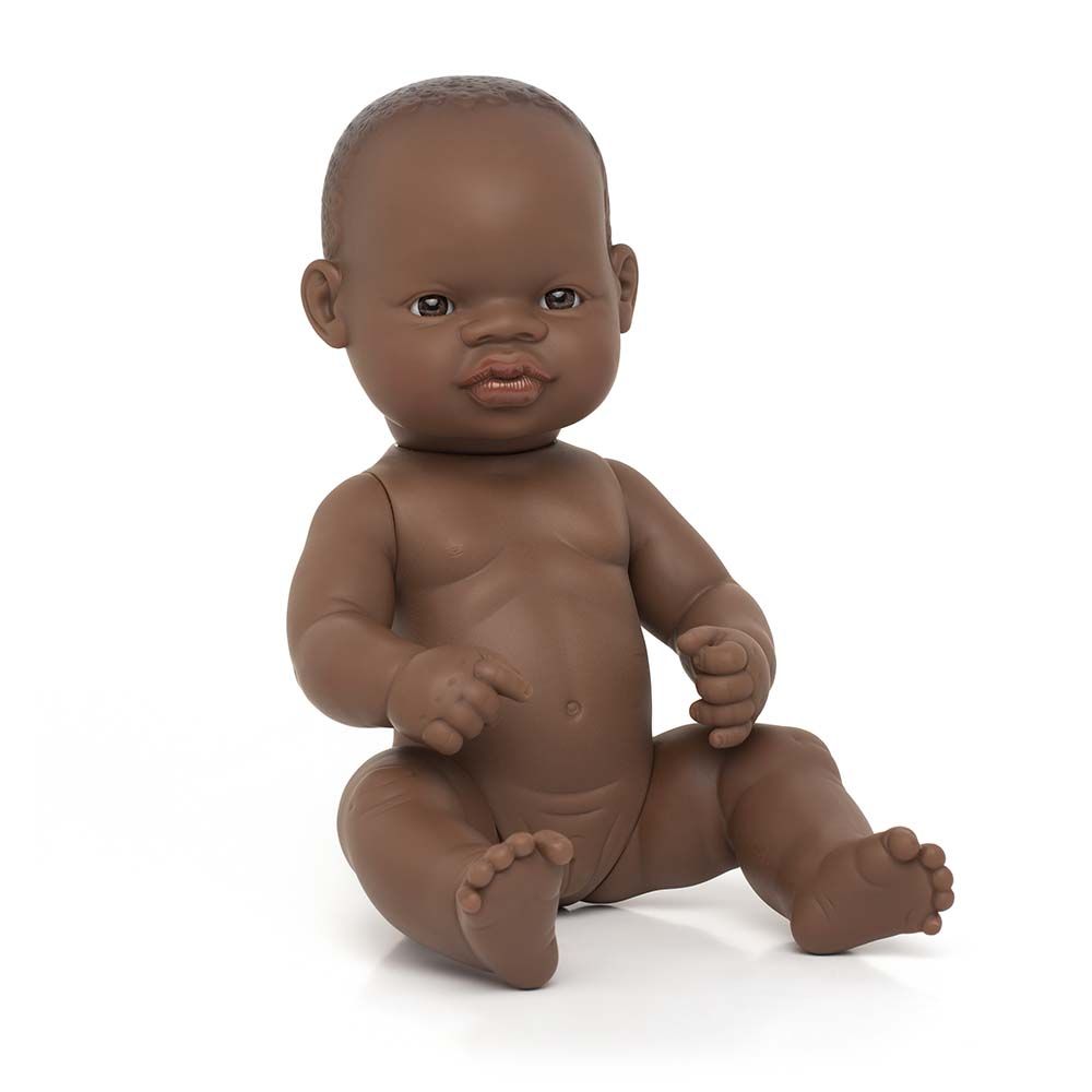 [1716] Poupée ethnique premier âge 32cm, fille type africaine