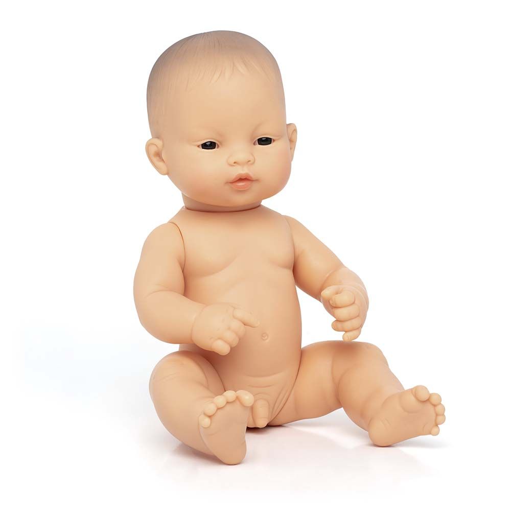 Poupée ethnique premier âge 32cm, garçon type asiatique