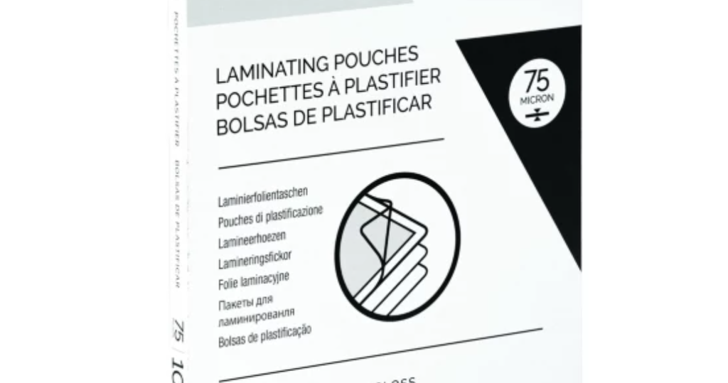 Pochettes de plastification A4 brillantes - 75 microns - Boîte de 100