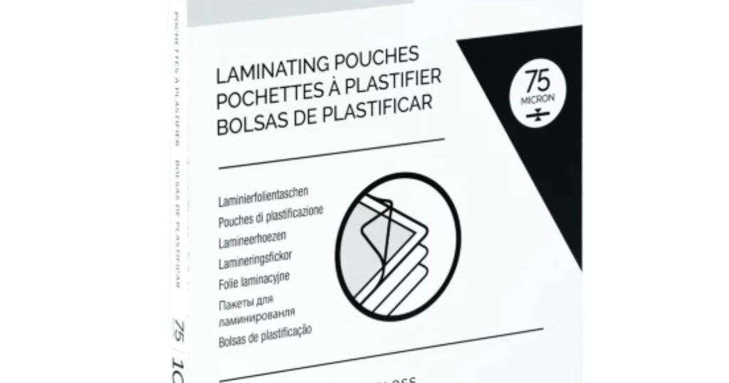 [3428] Pochettes de plastification A4 brillantes - 75 microns - Boîte de 100