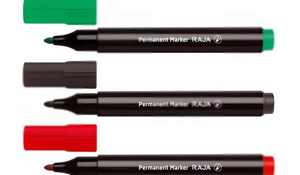 [3453] Marqueur permanent pointe ronde couleurs assorties, 2 pochettes de 4