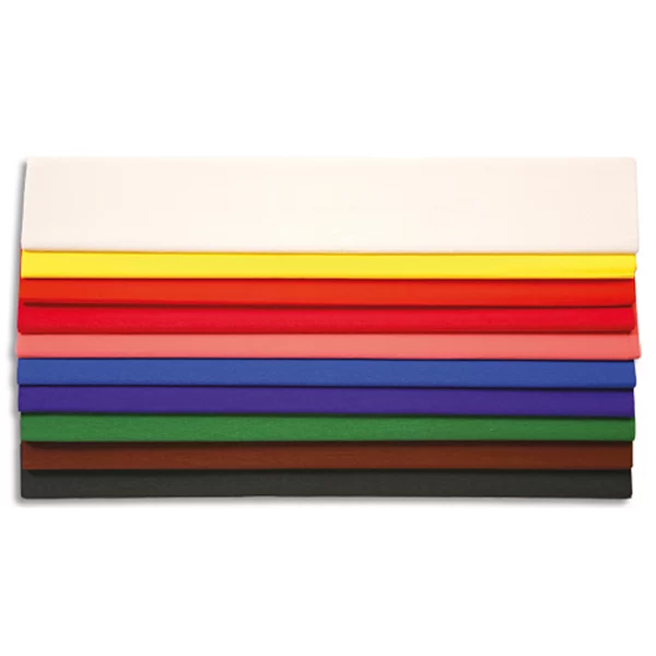 [3459] Paquet de 10 feuilles de papier crépon 2x0,5m - Couleurs assorties