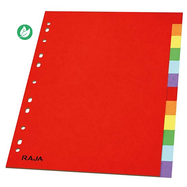 Intercalaires A4 - 12 onglets de couleur