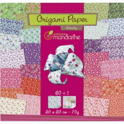 Papier Origami 20x20cm avec Stickers Yeux, 60 Feuilles
