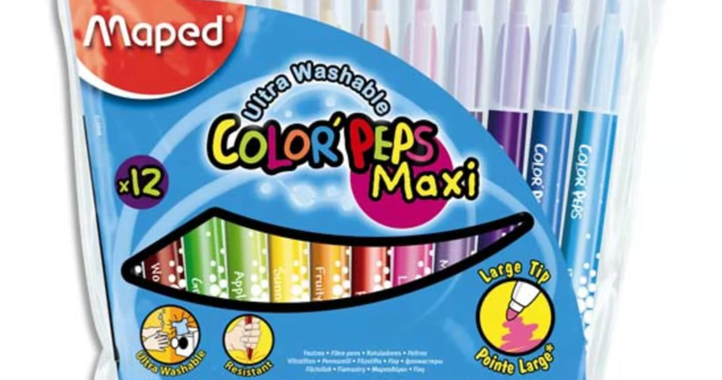 [3480] Feutres de coloriage pointe extra large, Pochette de 12 feutres