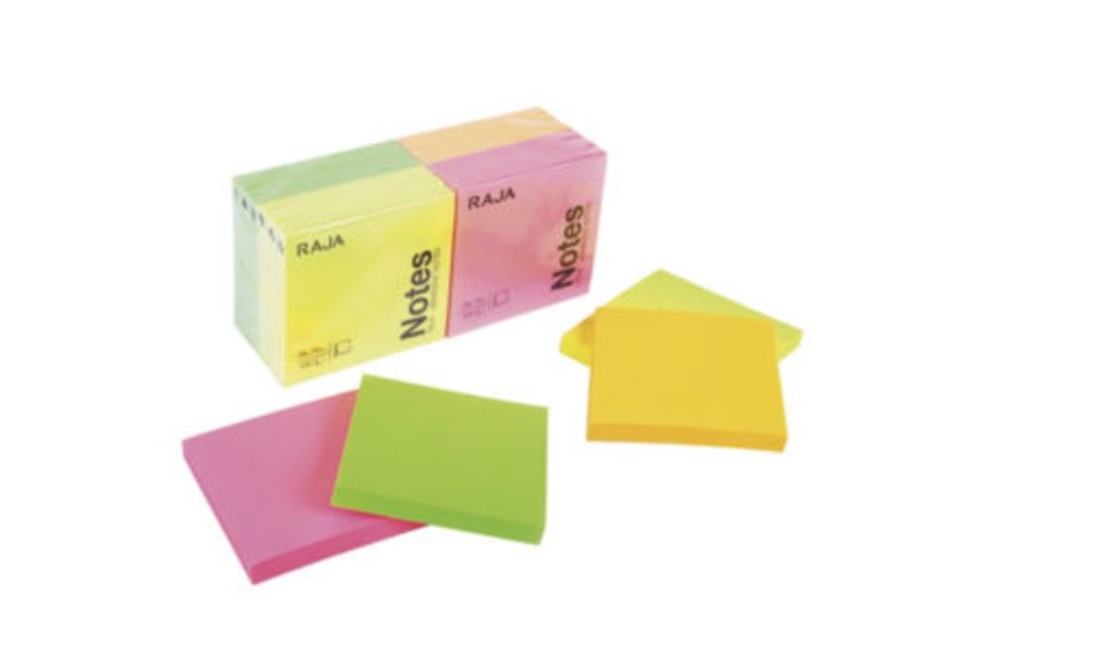 [3486] Notes repositionnables carrées 76 x 76 mm - Coloris assortis, lot de 12 blocs