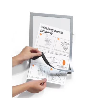 Cadre d'affichage adhésif A4 argenté, lot de 2