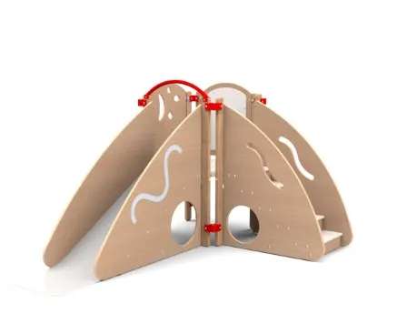 [8502] Structure de jeu "mini escapade" en angle pour enfants avec toboggan intégré (Jaune)