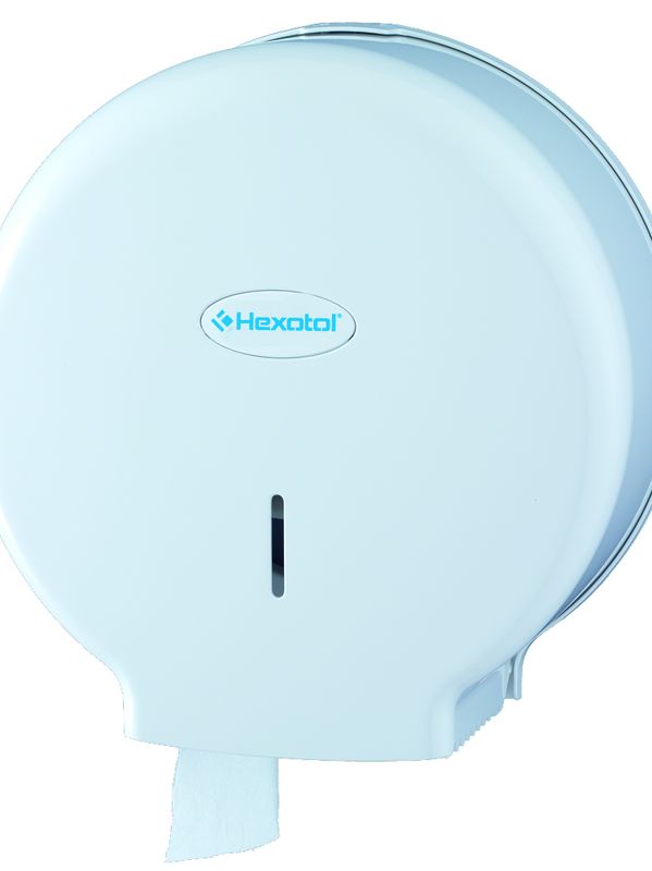 [4162] Distributeur de papier hygiénique mini jumbo blanc avec serrure