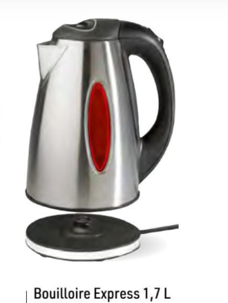 Bouilloire électrique professionnelle 1,7L avec socle 360°