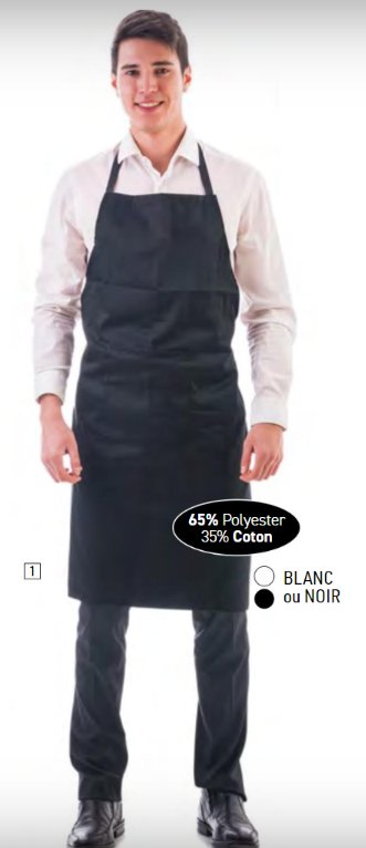 [4391] Tablier mixte à bavette pour professionnels
