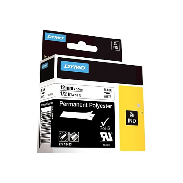 Dymo Rubans titreuse Rhino - écriture Noir / fond Blanc
