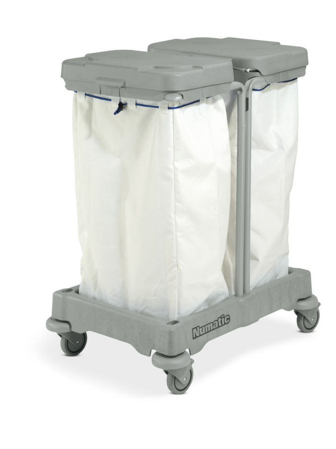 [4492] Chariot à linge professionnel 2x100L avec structure robuste