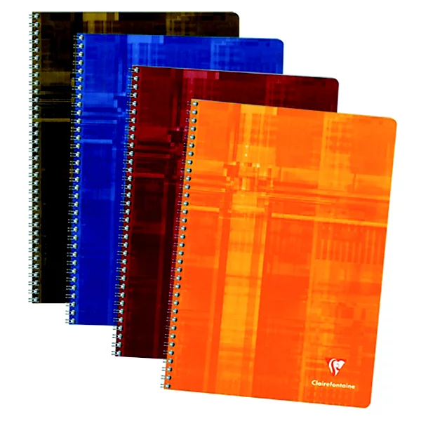 Cahier spirale A4 grands carreaux Seyès - 100 pages, lot de 5