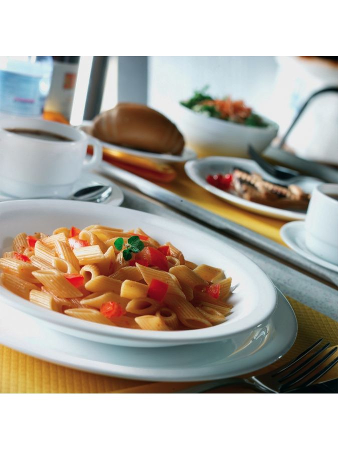 Grande assiette en verre trempé résistant pour usage intensif ø255, lot de 6